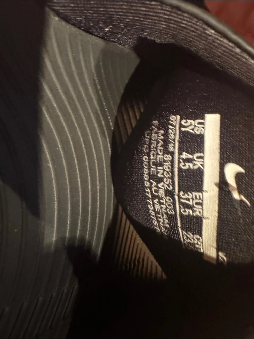 Nike Black Slide Sandals with Gold Swoosh - Kids
